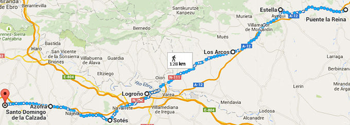 Itinerary from Puente-la-Reina to Santo Domingo de la Calzada (8th week)