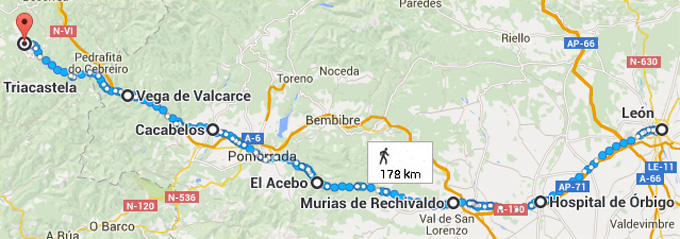 tinerary from  León to Triacastela (11th week)